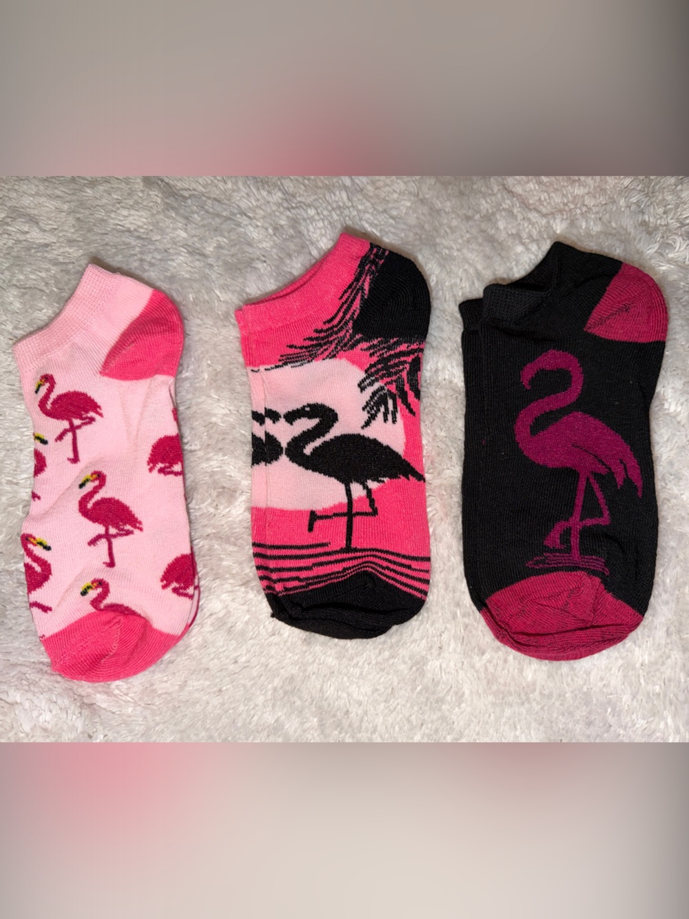 Pink Flamingo Low-Cut Socks - 3-Pack